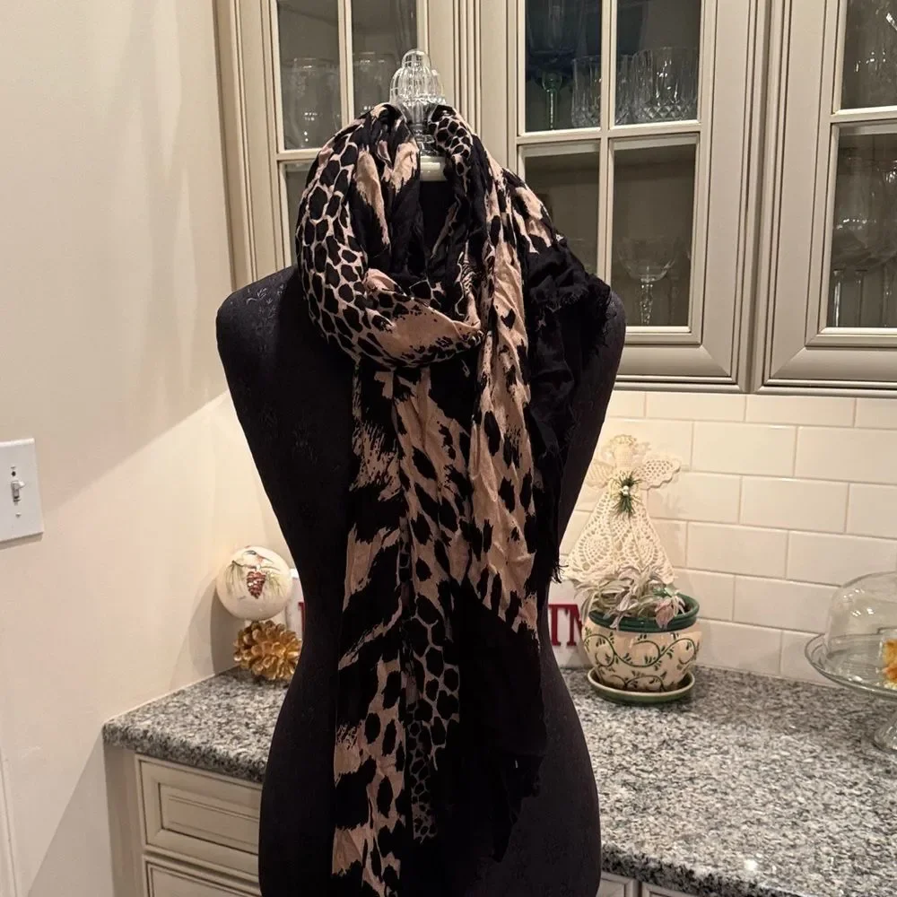 Black and brown Print Scarf